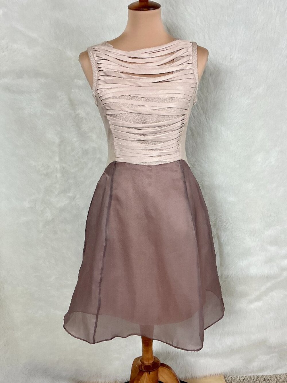 Reiss Beige Mauve Pink Sleeveless Strappy Fit & Flare Adi Dress 6